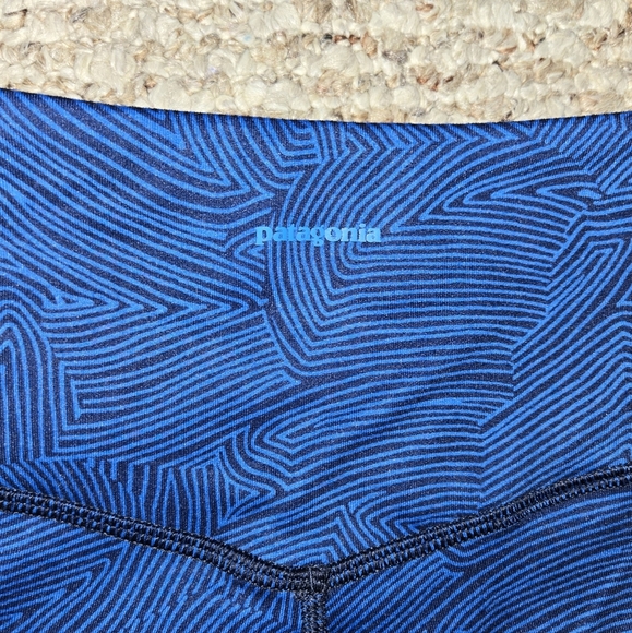 Patagonia Women’s Centered Tights Terrace Fields Bayou Blue Size Small - Picture 5 of 8